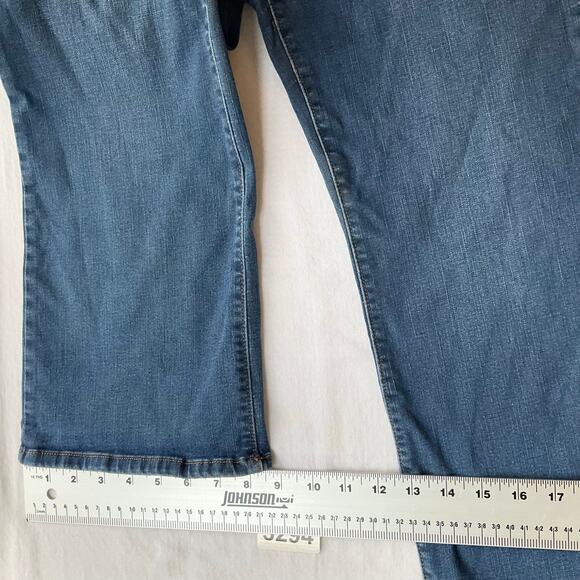 Chaps Midrise Crop Kick Women Waxed Denim Straight Leg Jeans Size 12, Blue - Picture 6 of 12